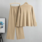 Ensemble pull en mélange de laine et pantalon à jambes larges