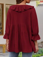 Blouse Femme Élégante à Col Volanté