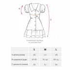 Robe courte à volants avec manches bouffantes