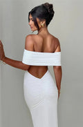 Robe maxi dos nu sans bretelles pour femmes
