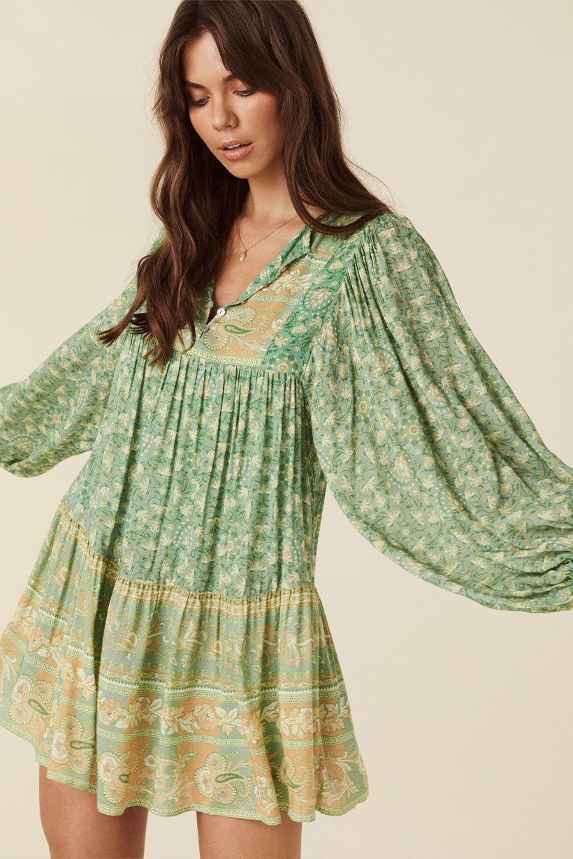 Pauline Laurent® | mini-robe paysanne avec imprimé splice