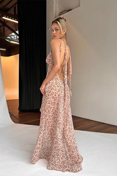 Pauline Laurent® Robe maxi dos nu transparente avec fente