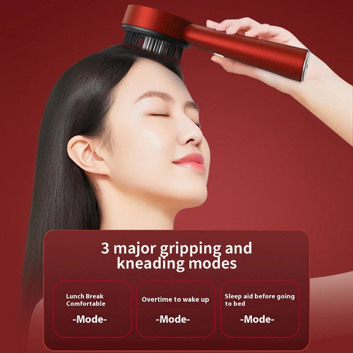 Brosse de massage électrique à lumière rouge pour le cuir chevelu et la relaxation