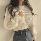 Pull tricoté court pour femme - Pull Mira coupe décontractée