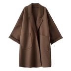 Manteau surdimensionné en mélange de laine avec poches et coupe décontractée