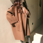 Manteau surdimensionné en mélange de laine avec poches et coupe décontractée