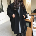 Manteau surdimensionné en mélange de laine avec poches et coupe décontractée