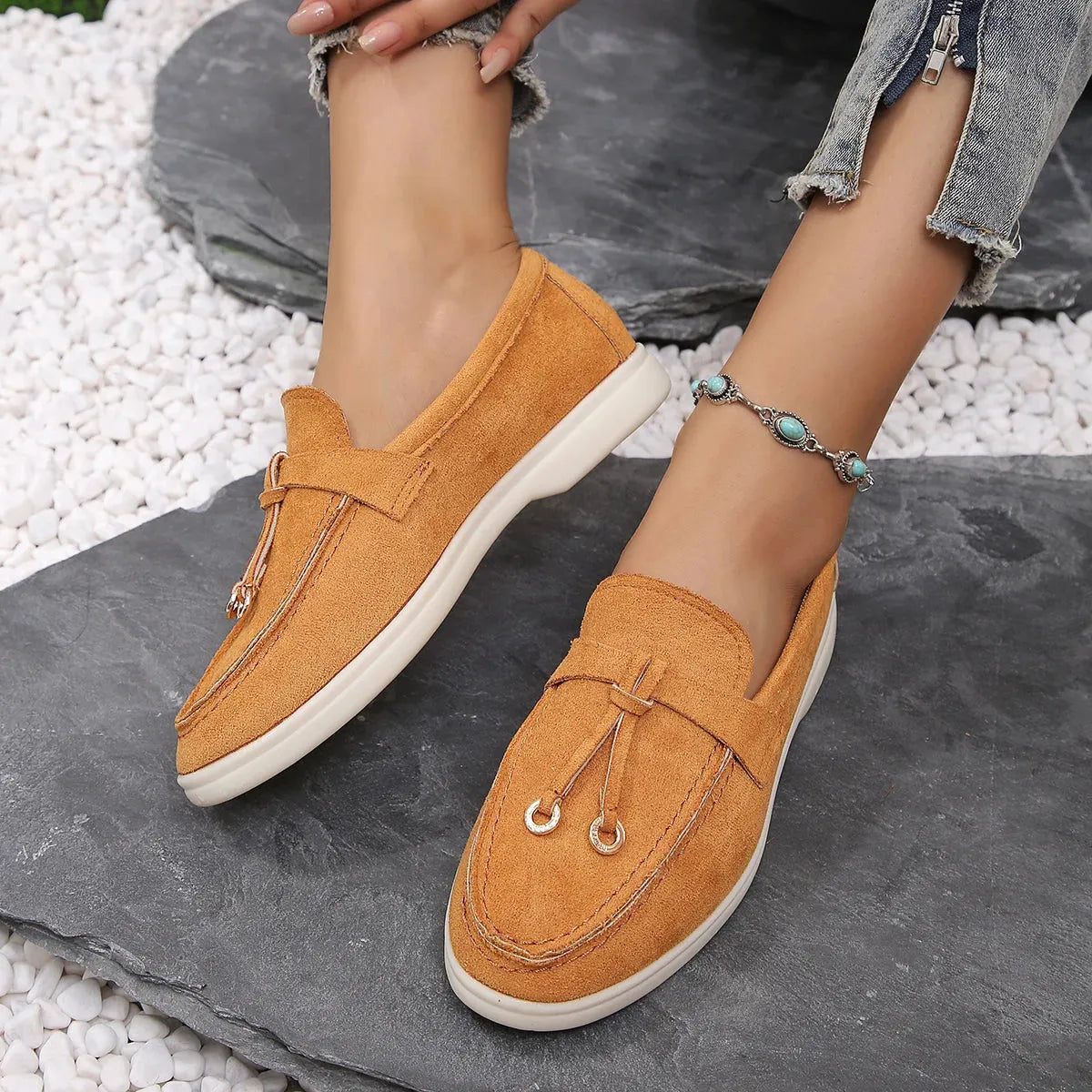 Mocassins Confortables de Luxe en Daim