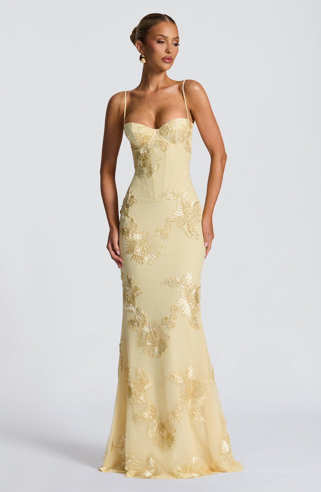 Robe maxi en velours pour femme