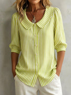 Blouse en coton vintage avec col Claudine pour femme