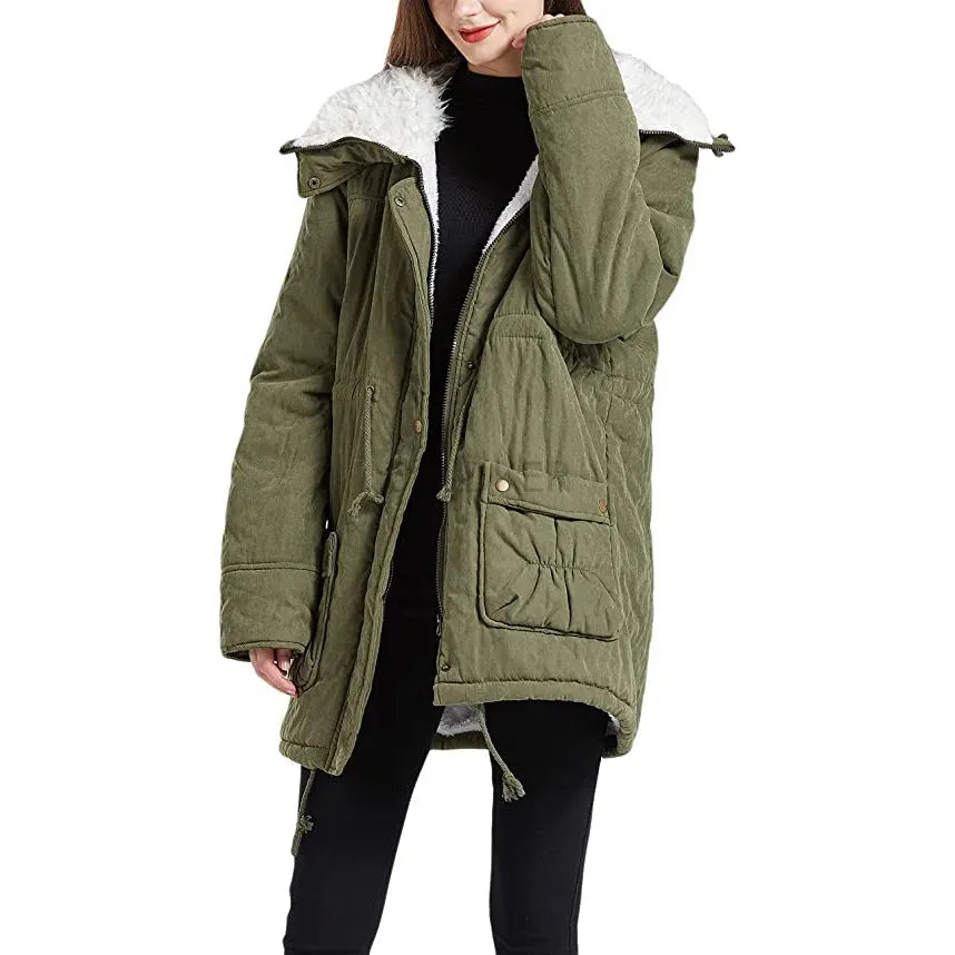 Parka Hiver Doublée en Peluche