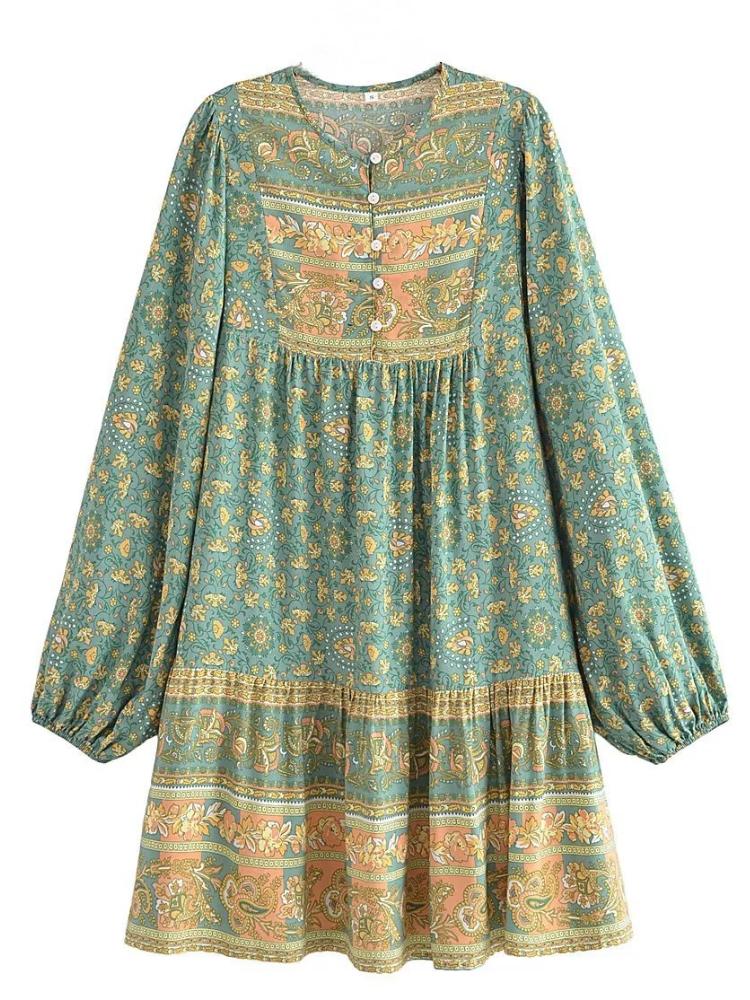 Pauline Laurent® | mini-robe paysanne avec imprimé splice