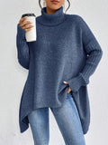 Pull à col roulé long et confortable pour un usage quotidien