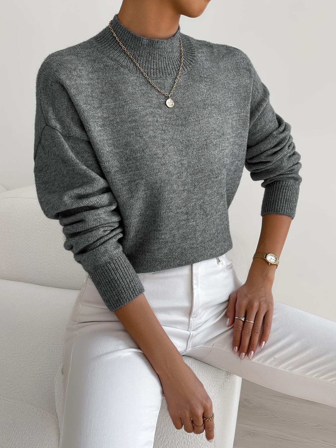 Pull col roulé élégant et confortable