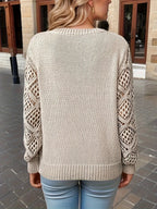 Pull en maille à col en V pour femme