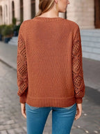Pull en maille à col en V pour femme