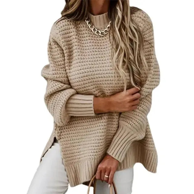 Pull en tricot à col haut et douillet