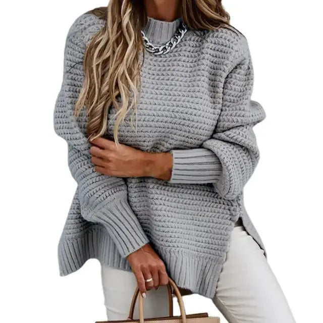 Pull en tricot à col haut et douillet