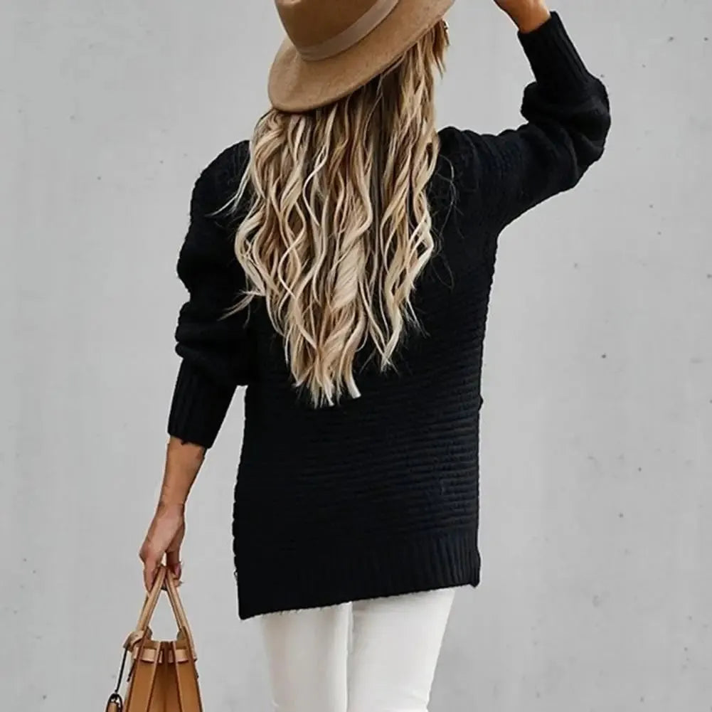 Pull en tricot à col haut et douillet