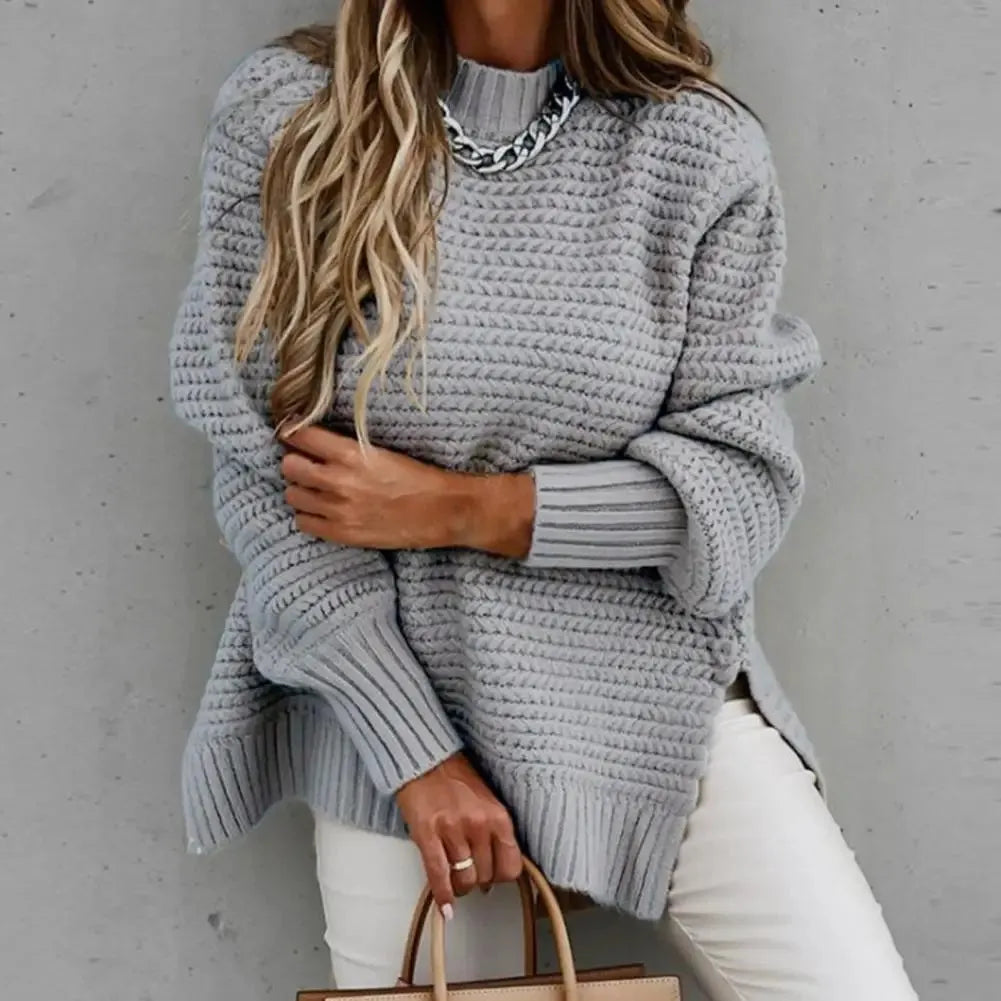 Pull en tricot à col haut et douillet