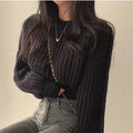 Pull tricoté court pour femme - coupe décontractée