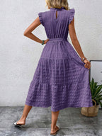 Robe à lacets à manches volantes