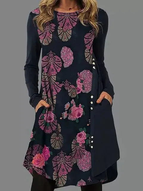 Robe à Manches Longues De Style Bohème