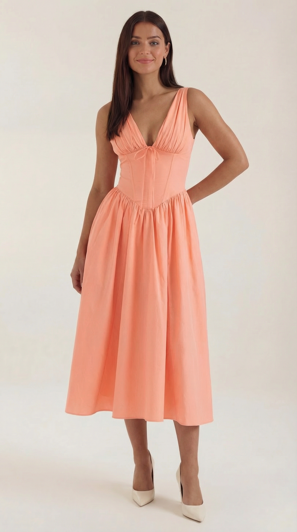 Robe mi-longue d'été corset pour femme