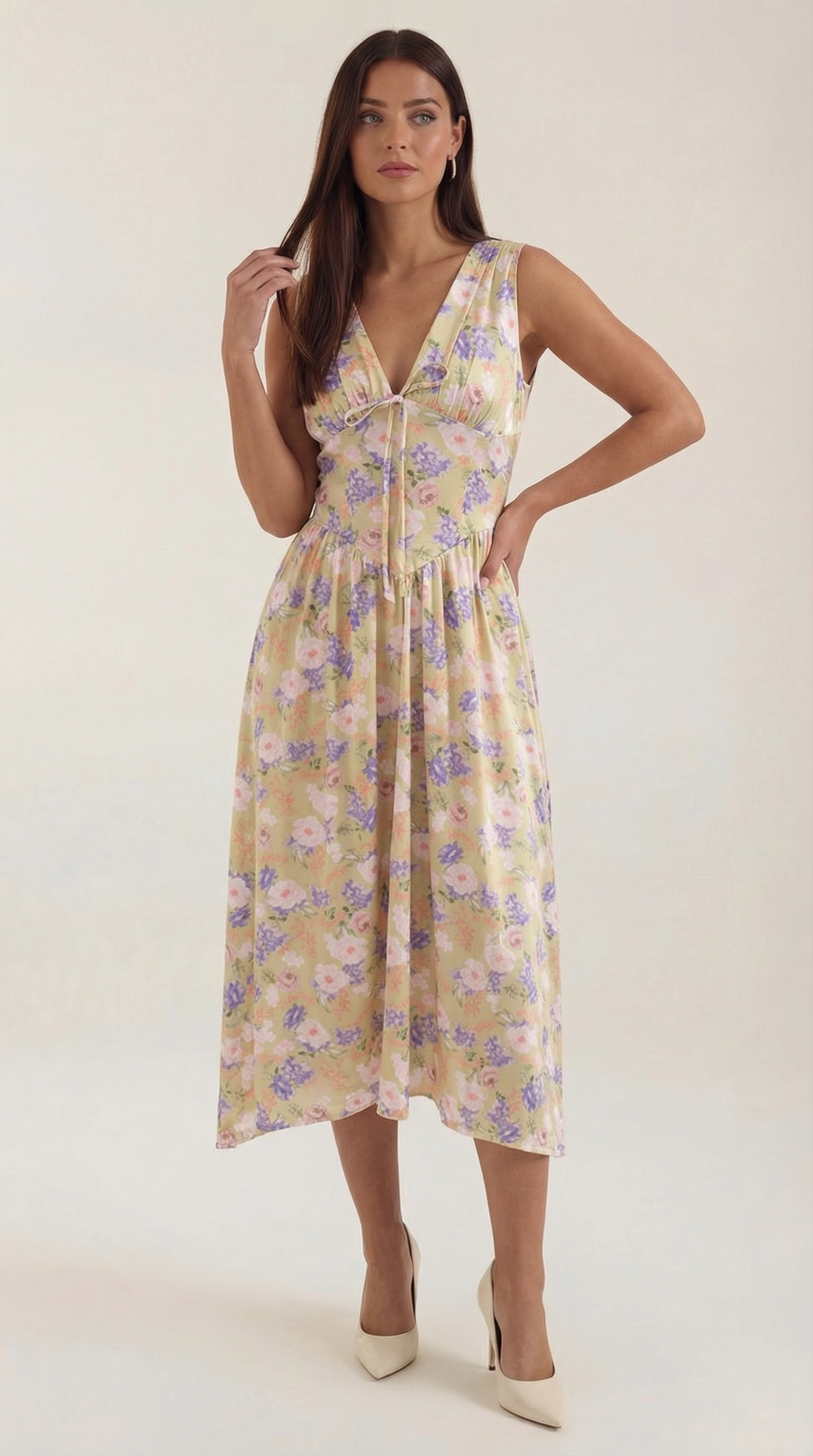Robe mi-longue d'été corset pour femme