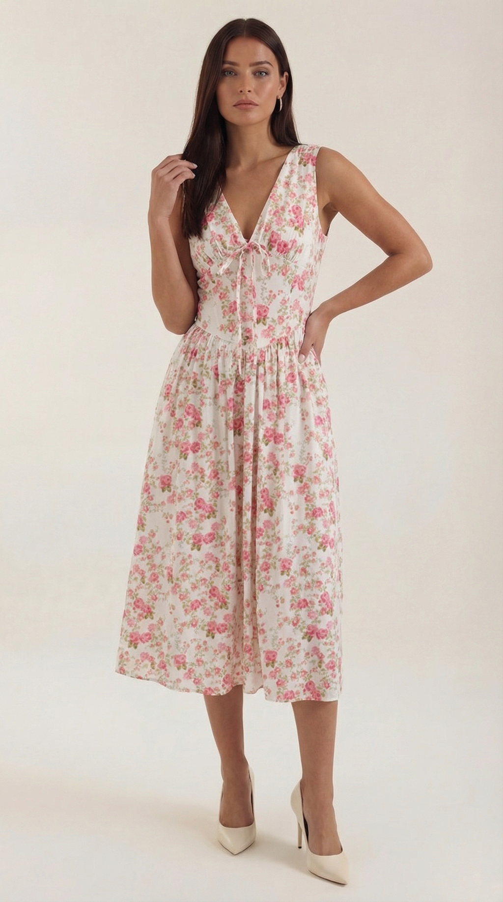 Robe mi-longue d'été corset pour femme