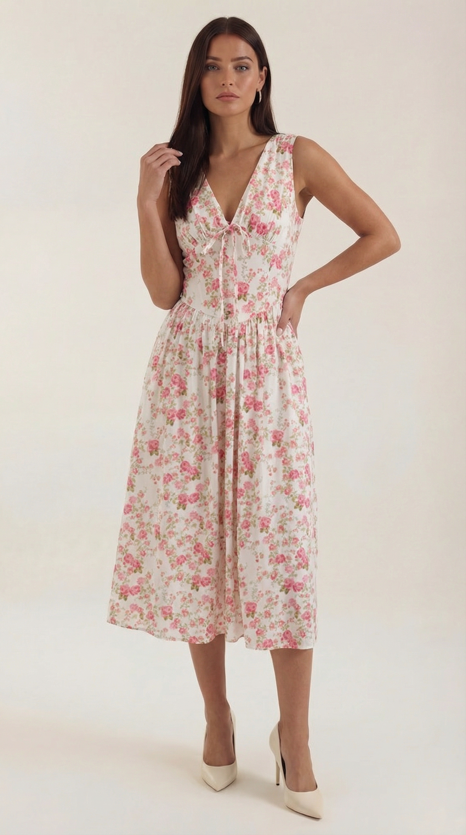 Robe mi-longue d'été corset pour femme