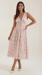Robe mi-longue d'été corset pour femme