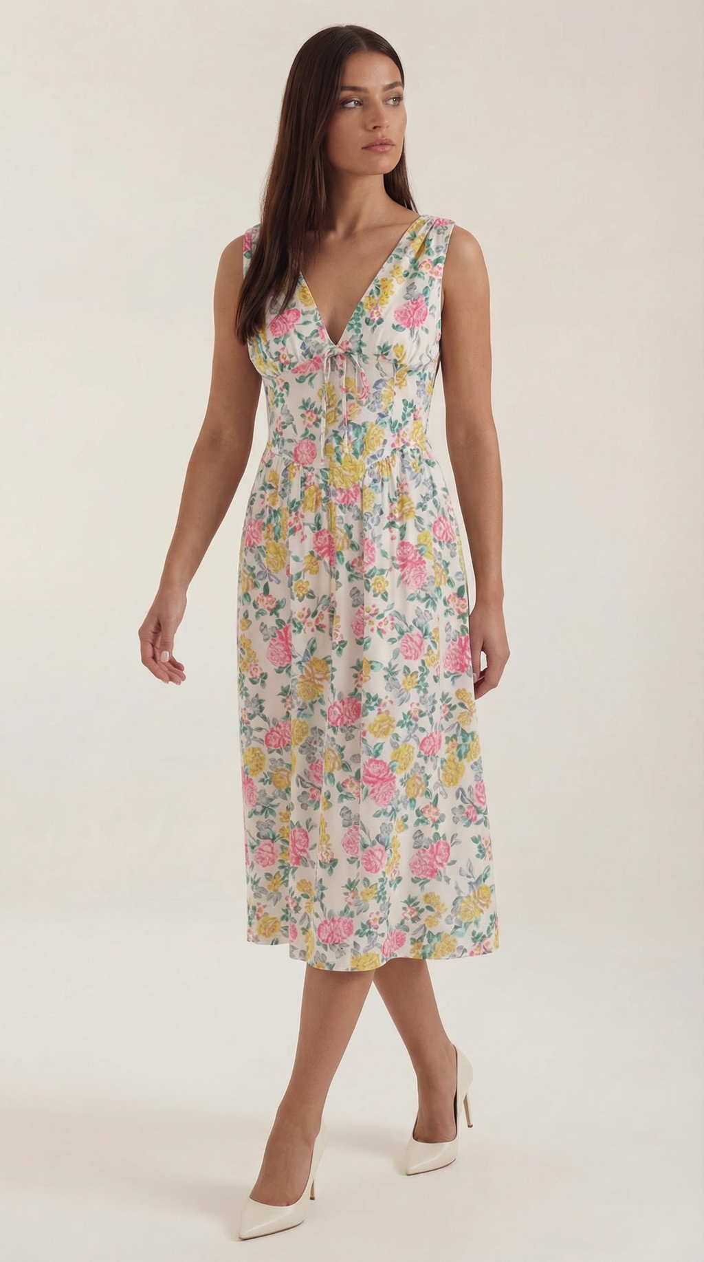 Robe mi-longue d'été corset pour femme