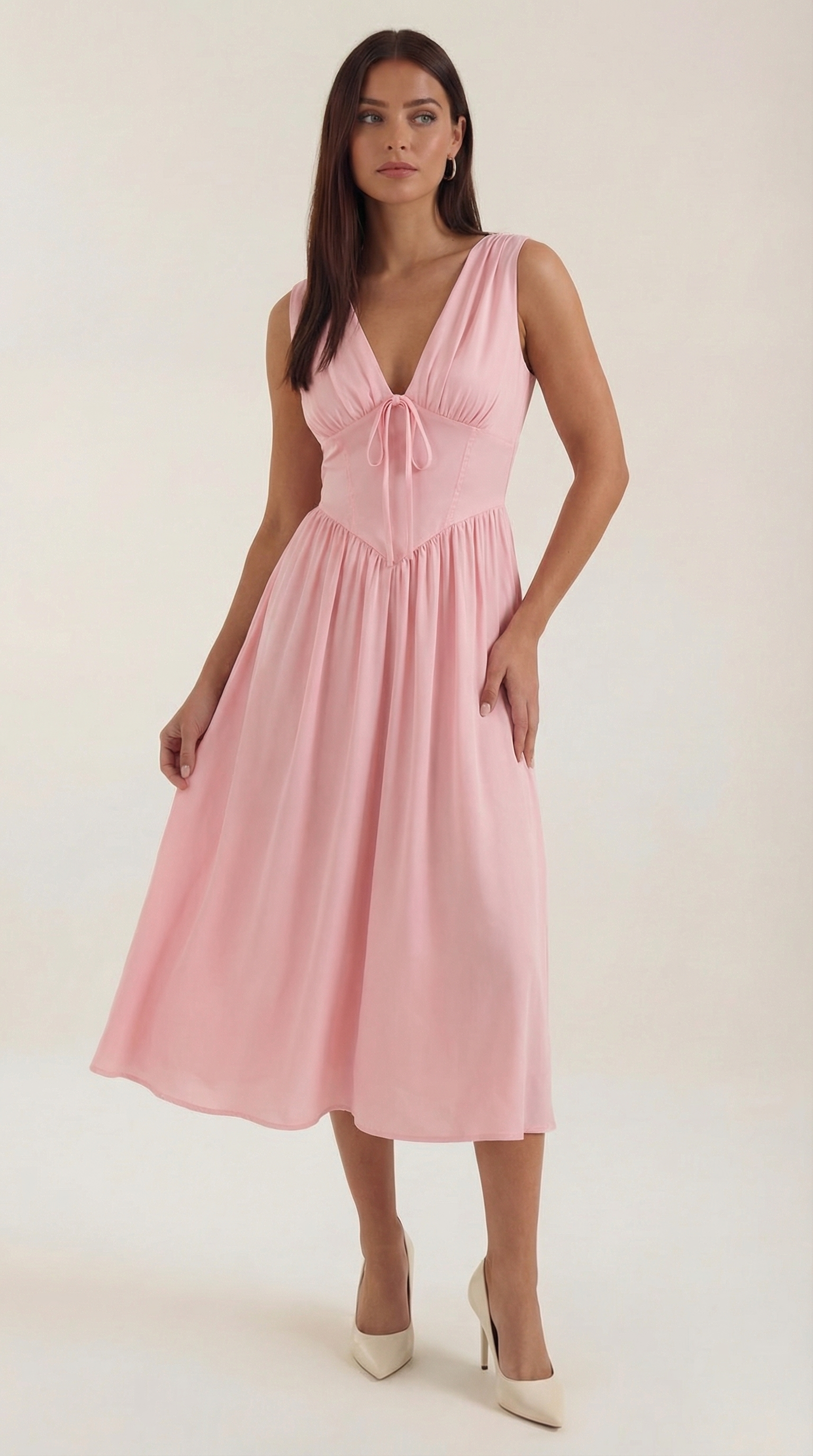 Robe mi-longue d'été corset pour femme