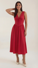 Robe mi-longue d'été corset pour femme