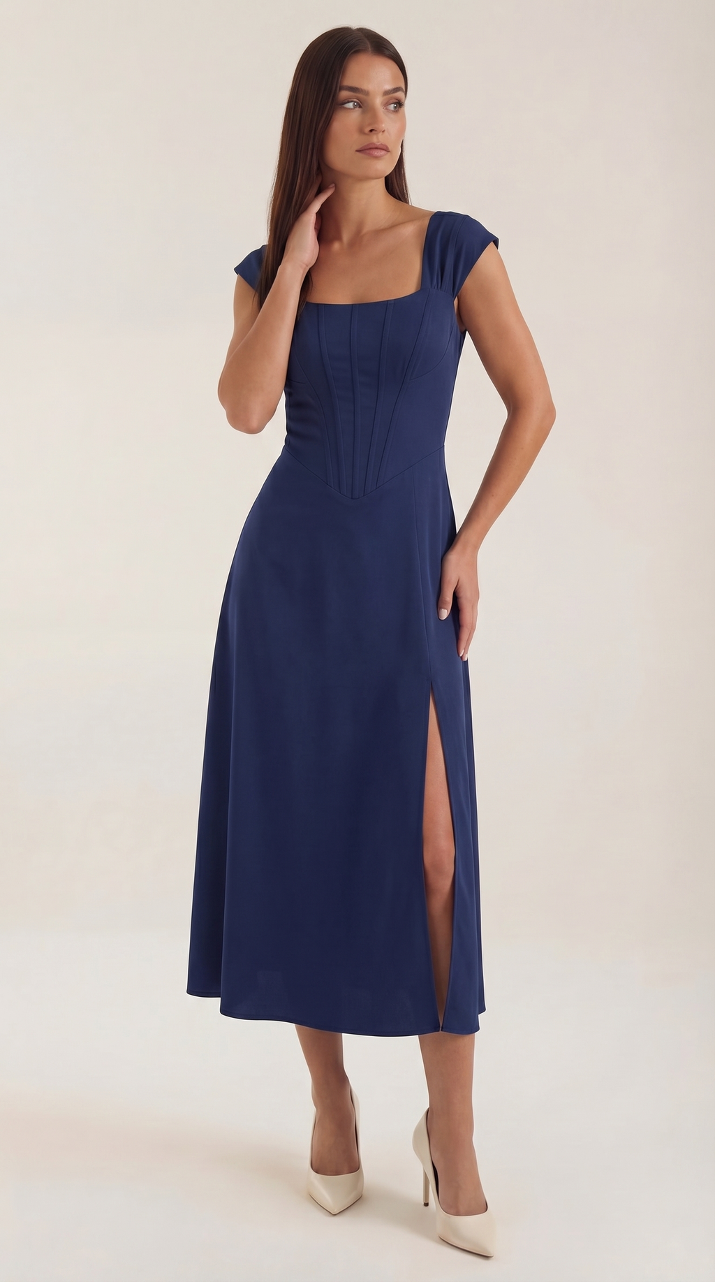 Robe corset midi femme tenue invité mariage