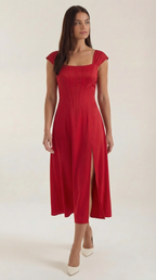 Robe corset midi femme tenue invité mariage