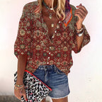 Chemisier femme coupe fluide avec imprimé floral, vue de dos