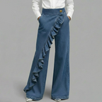 Jean large asymétrique avec volants