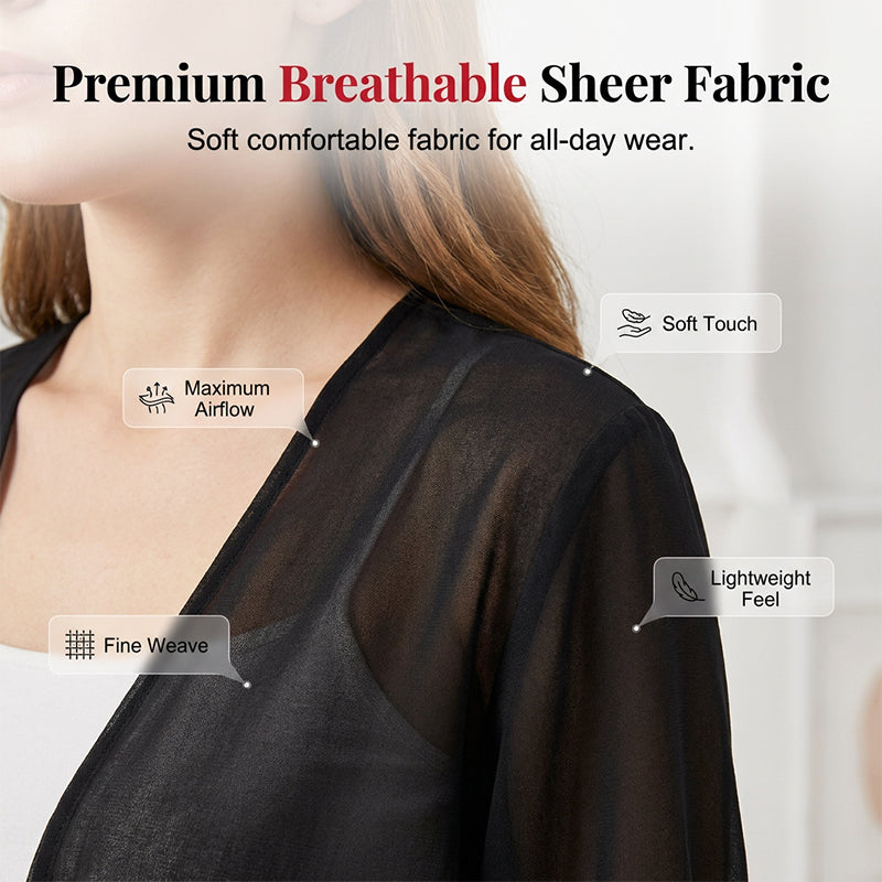 Gilet léger en chiffon transparent femme avec coupe courte