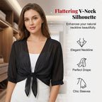 Vue de dos du gilet court en chiffon transparent pour femme