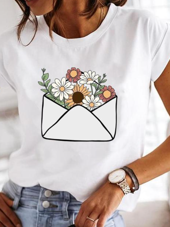 T-shirt stylé aux motifs d'été extravagants