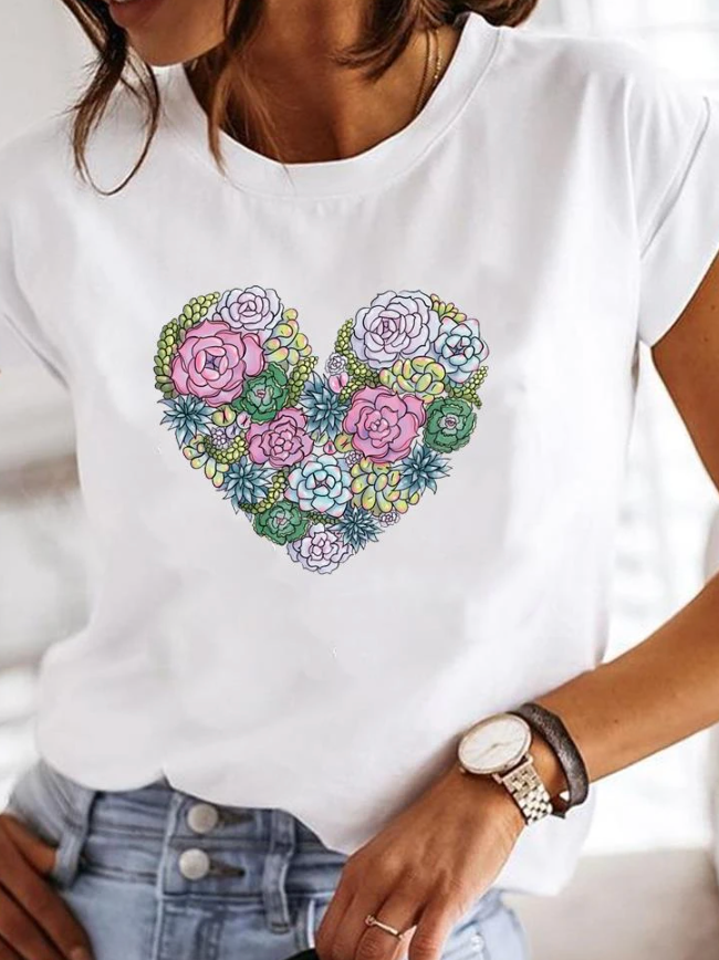T-shirt stylé aux motifs d'été extravagants