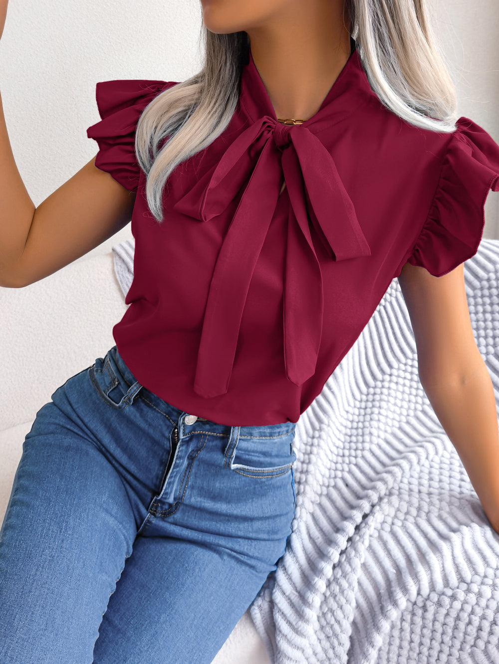 Océane Dubois® | Blouse avec noeud