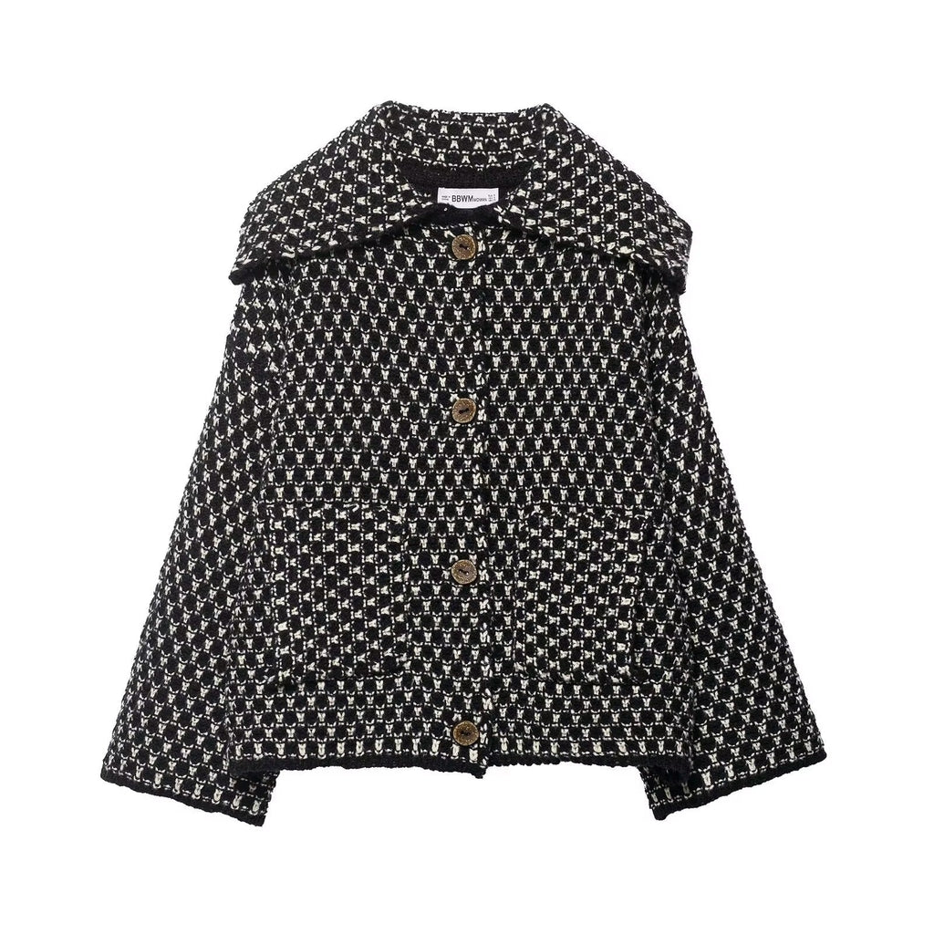 Cardigan en tricot jacquard oversize pour femmes