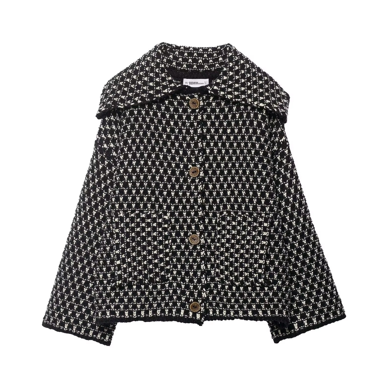Cardigan en tricot jacquard oversize pour femmes