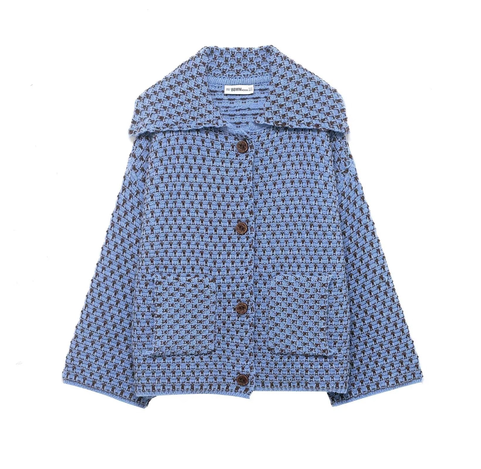 Cardigan en tricot jacquard oversize pour femmes
