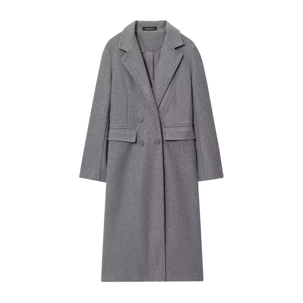 Manteau croisé à manches longues
