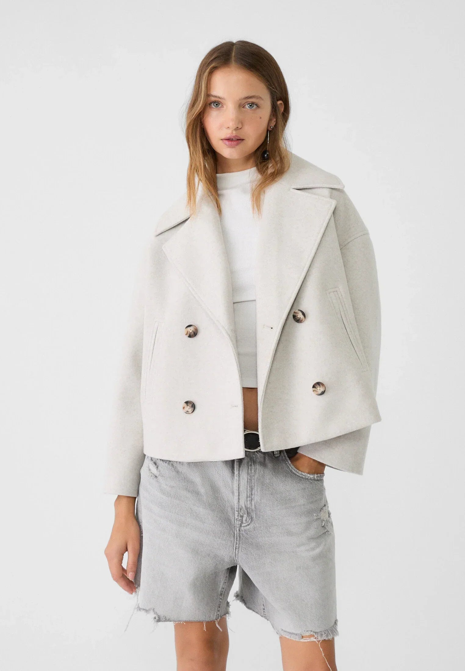 Veste courte chic à double boutonnage