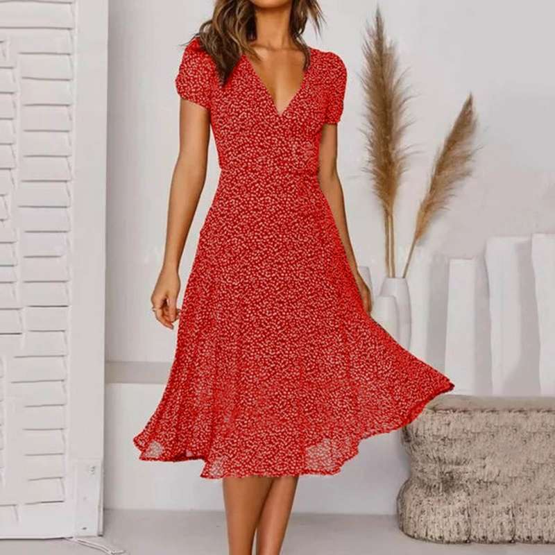 Robe d'été chic pour femme en tissu léger - Disponible en 7 couleurs